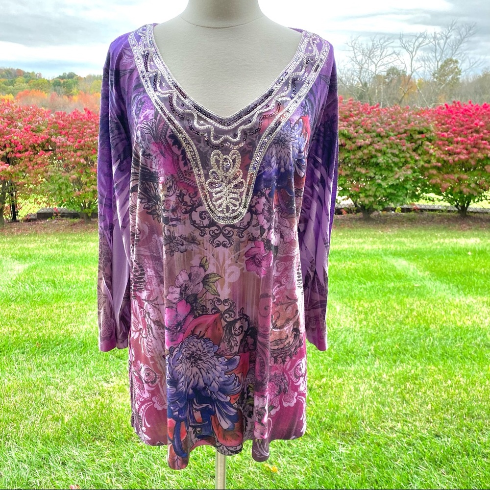 Essentials Plus Size Floral Top